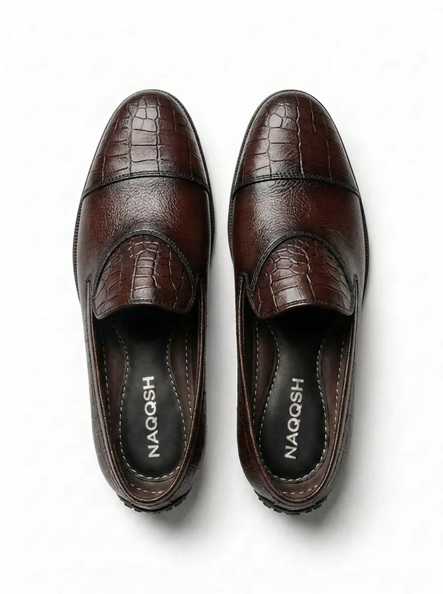 BURGUNDY BROWN CROCS LOAFERS