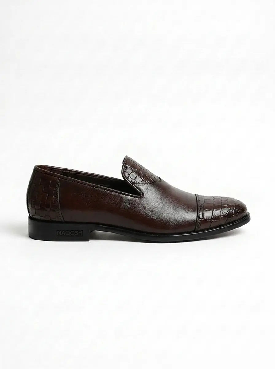 BURGUNDY BROWN CROCS LOAFERS