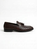 DARK BROWN WOVEN TASSEL LOAFER